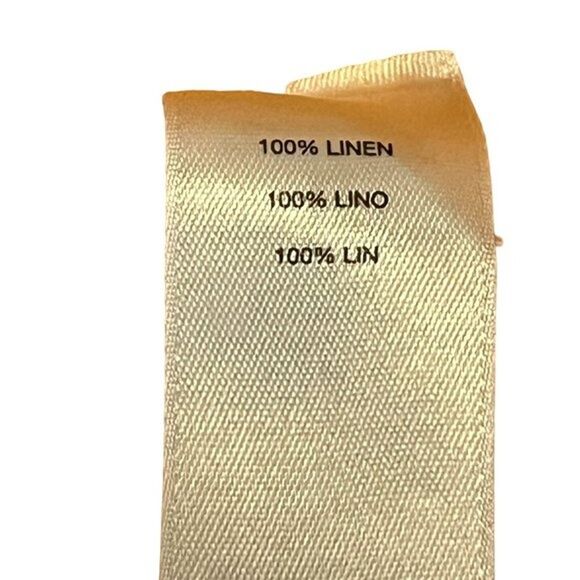 Chicos No Iron Womens 100% Linen Orange Button Down Tie Front Shirt Top 2 / L - Picture 3 of 16